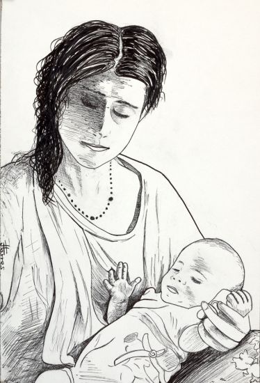 Mujer con niño otro autor